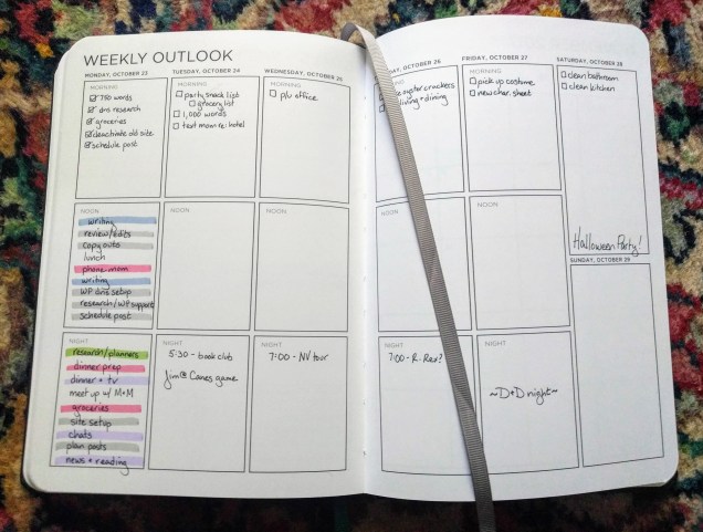 2017 Volt Planner with part of my weekly schedule filled in